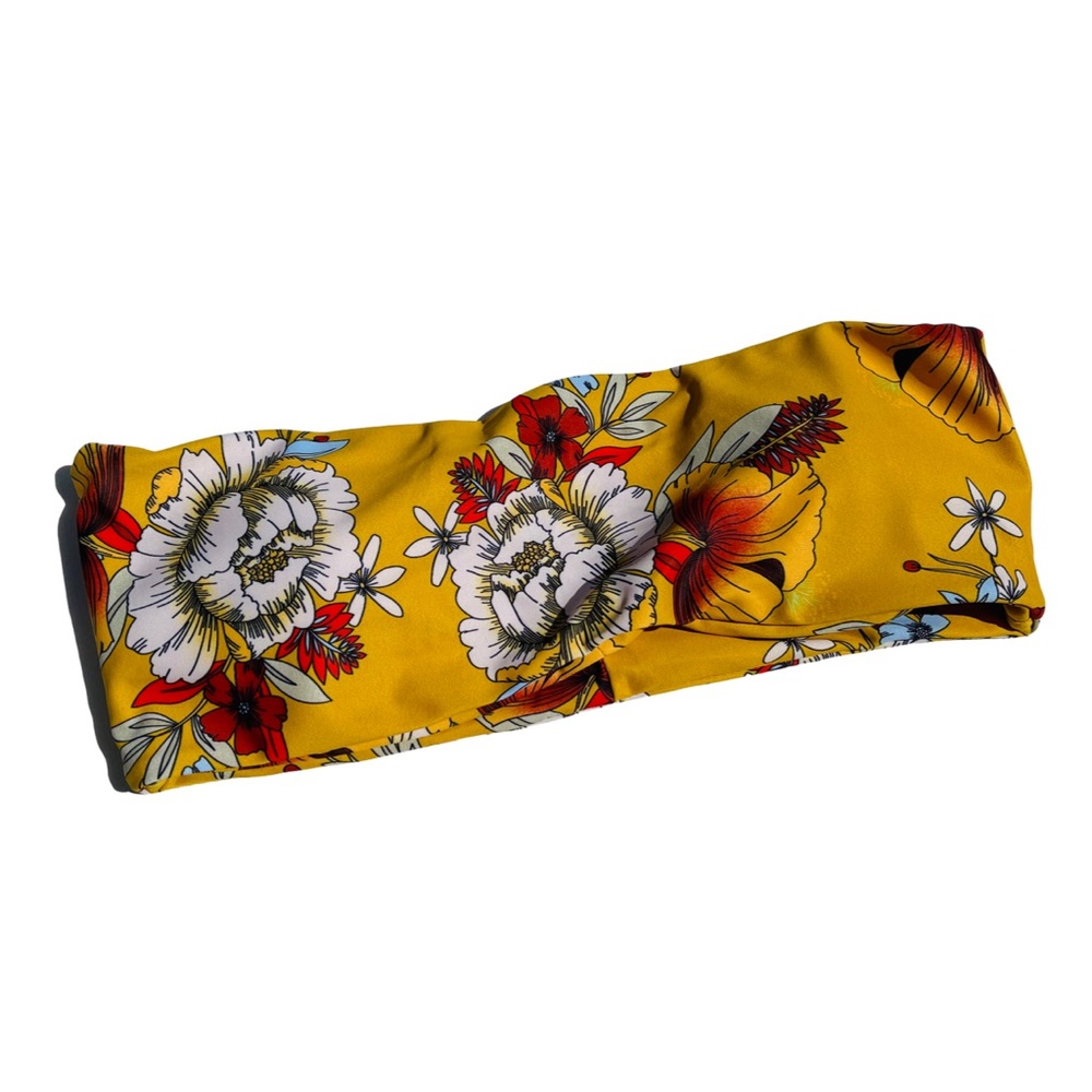 Zaful Floral Strapless Bikini Swim Suit Top